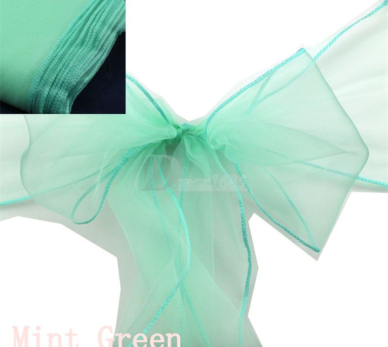 wedding favor sheer organza chair cover sashes band 18cm x 275cm