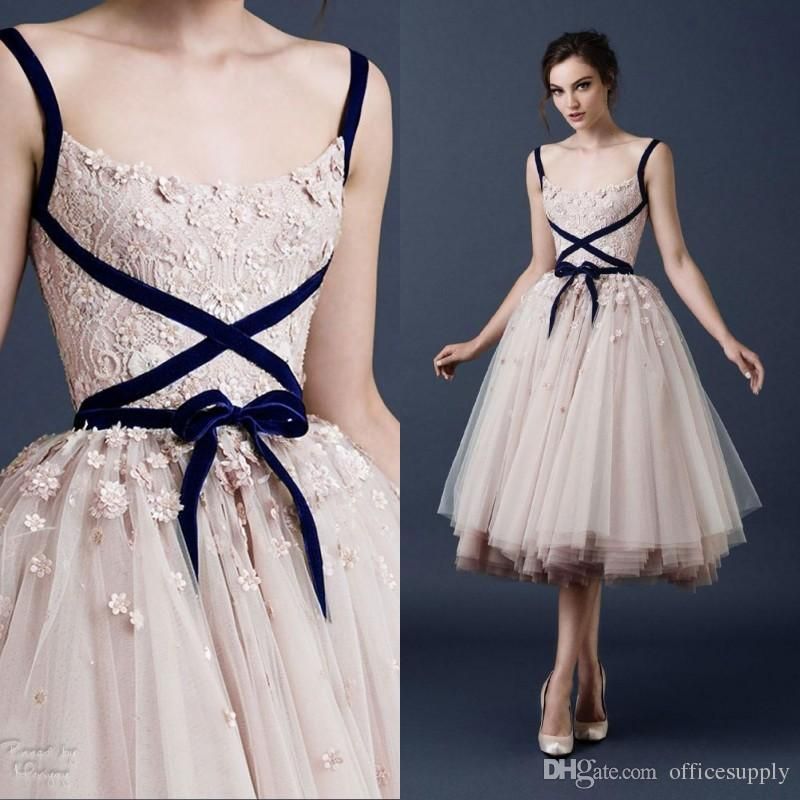 blush pink tea length dress