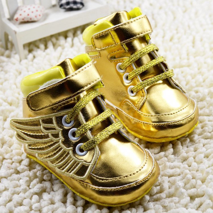 gold baby sneakers