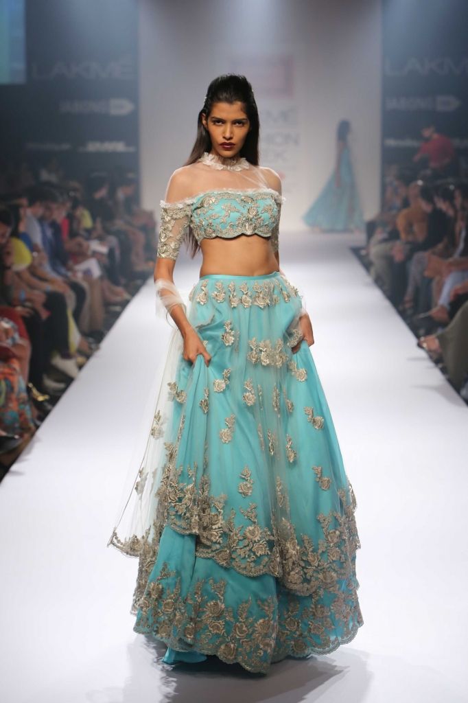 2016 Two Pieces Indian Evening Dresses Unique A Line High Neck Half Sleeves Lace Blue Long