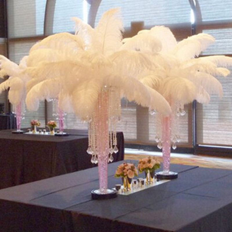 peacock and ostrich feather centerpieces