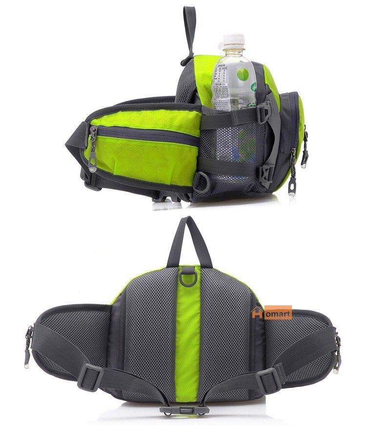 Unisex Nylon Sports Bag Running Bum Bag W/ Water Bottle Holder Waist