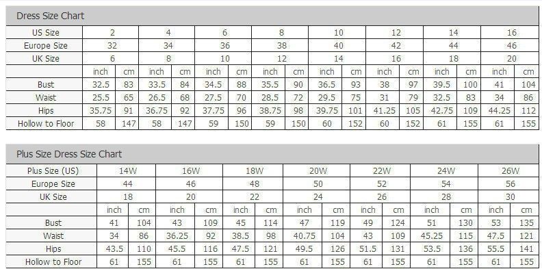 sincerity bridal size chart