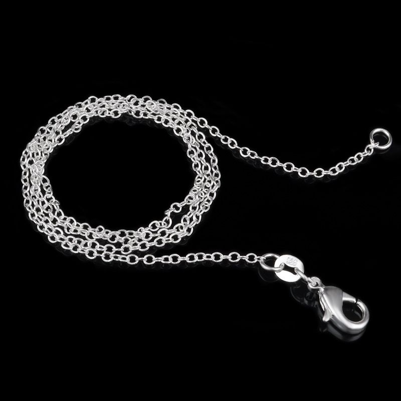 wholesale 5PCS 925sterling solid silver 1MM 16inch 24inch rolo chain necklace wholesale 5PCS 925sterling solid silver 1MM 16inch 24inch rolo chain necklace