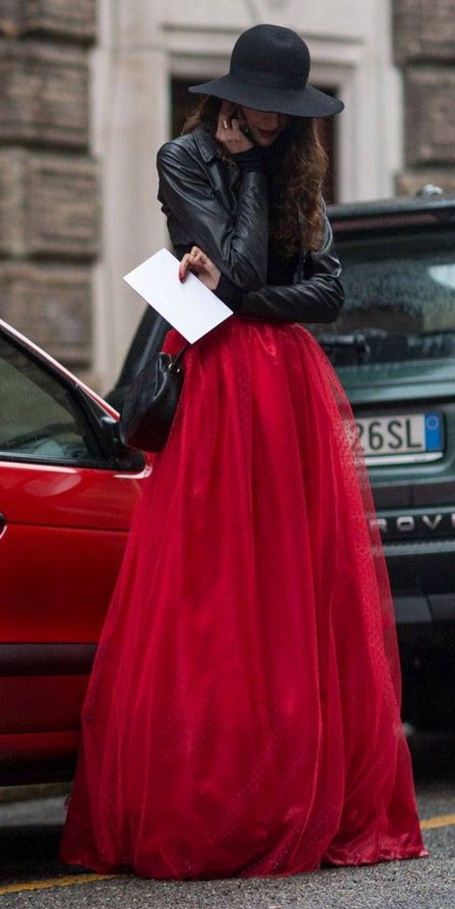 red tulle skirt images