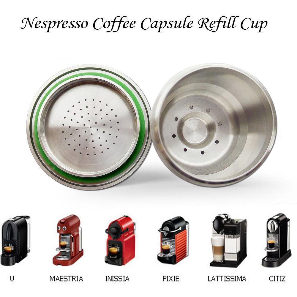 Acero inoxidable recargable Nespresso cápsulas reutilizables cápsulas Nespresso cápsulas recargables Resuable de cápsulas de café