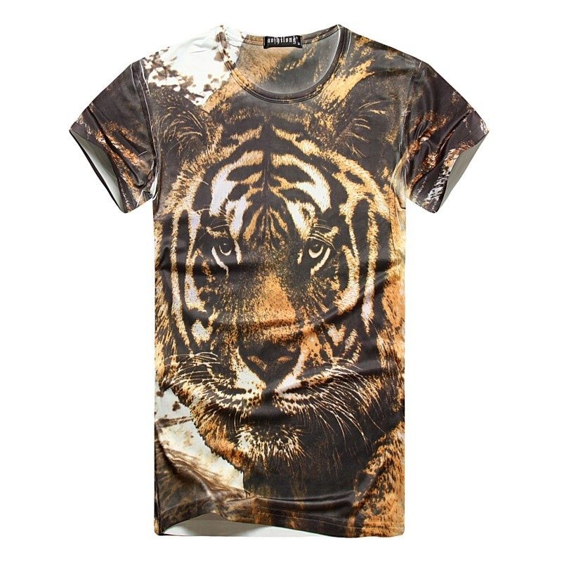 tiger print t shirt mens