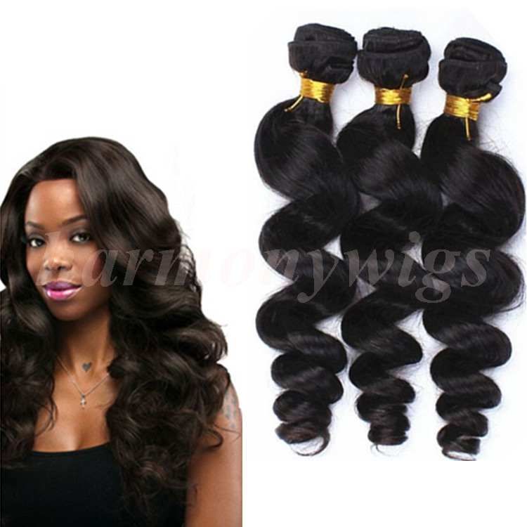 Virgin Human Hair Bundles Brazilian Hair Weaves Loose Wave Wefts 8