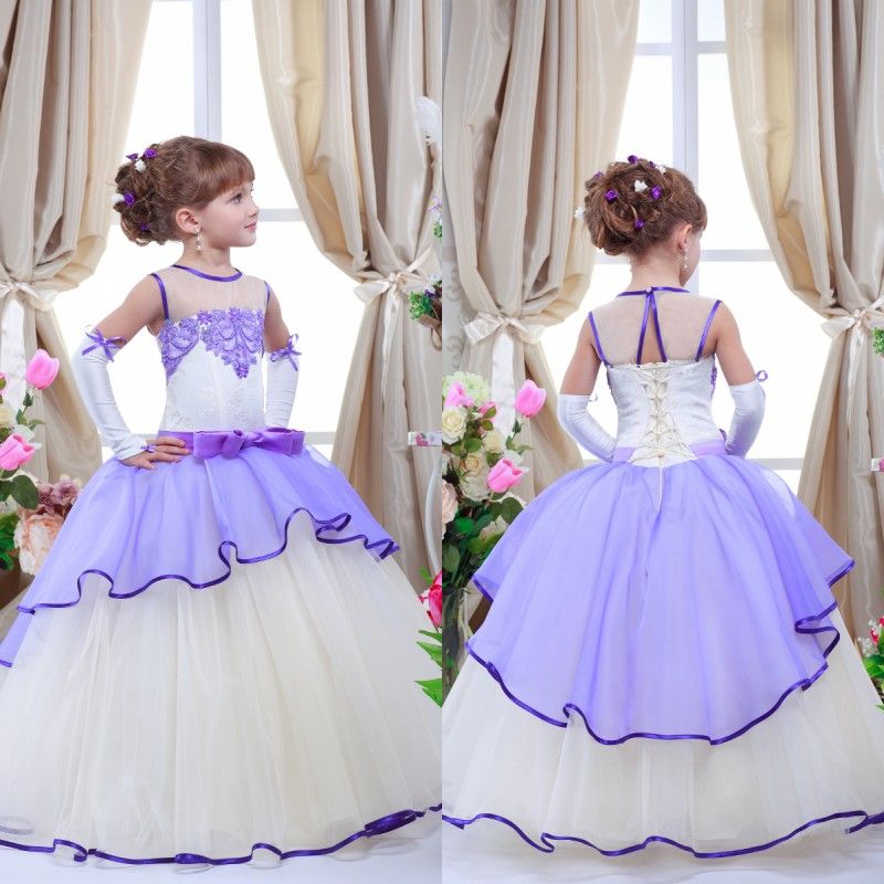 lilac flower girl dresses cheap