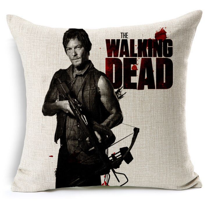Walking Dead Printed Cotton Linen Cushion Cover Home Decorative Pillow Case
