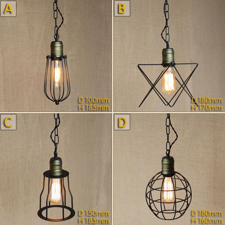 Vintage Small Iron Cages Pendant Lighting Ceiling Lamp American Vintage Small Iron Cages Pendant Lighting Ceiling Lamp American Rural Industry Lights Restaurant Kitchen