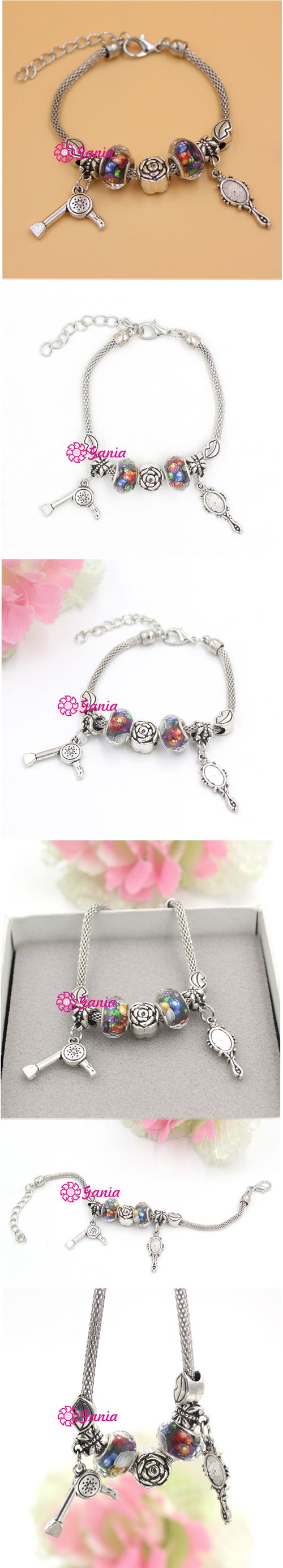 New Arrival Charm Bracelet European Bead Pdr Mirror Charm Hair