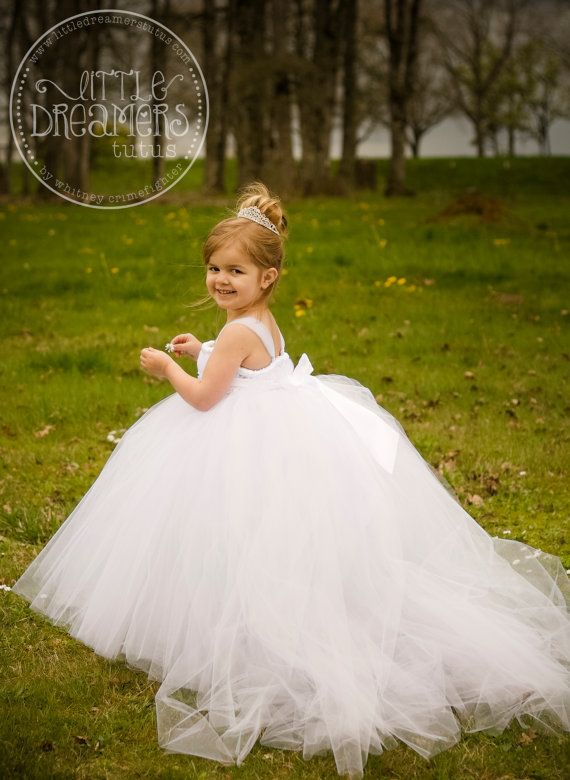 Flower girl dress with detachable train Clearance