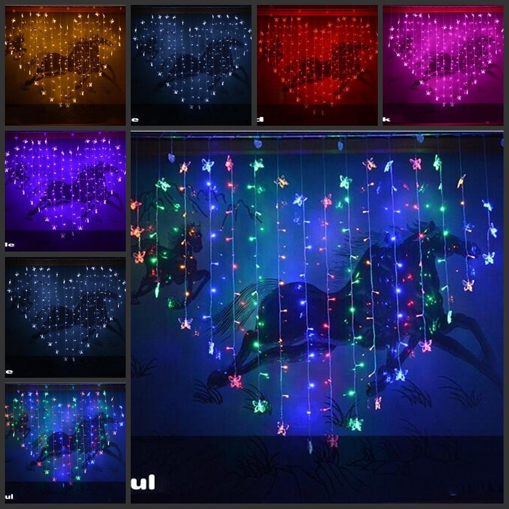 Butterfly Heart Shaped Colorful Led Lights String With Controller