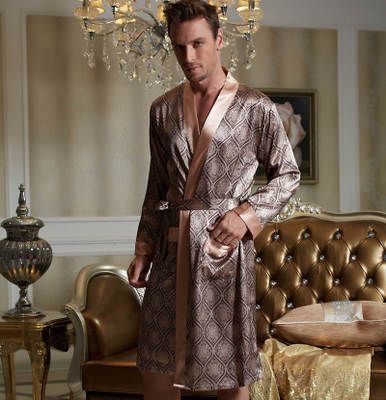 mens bathrobe silk