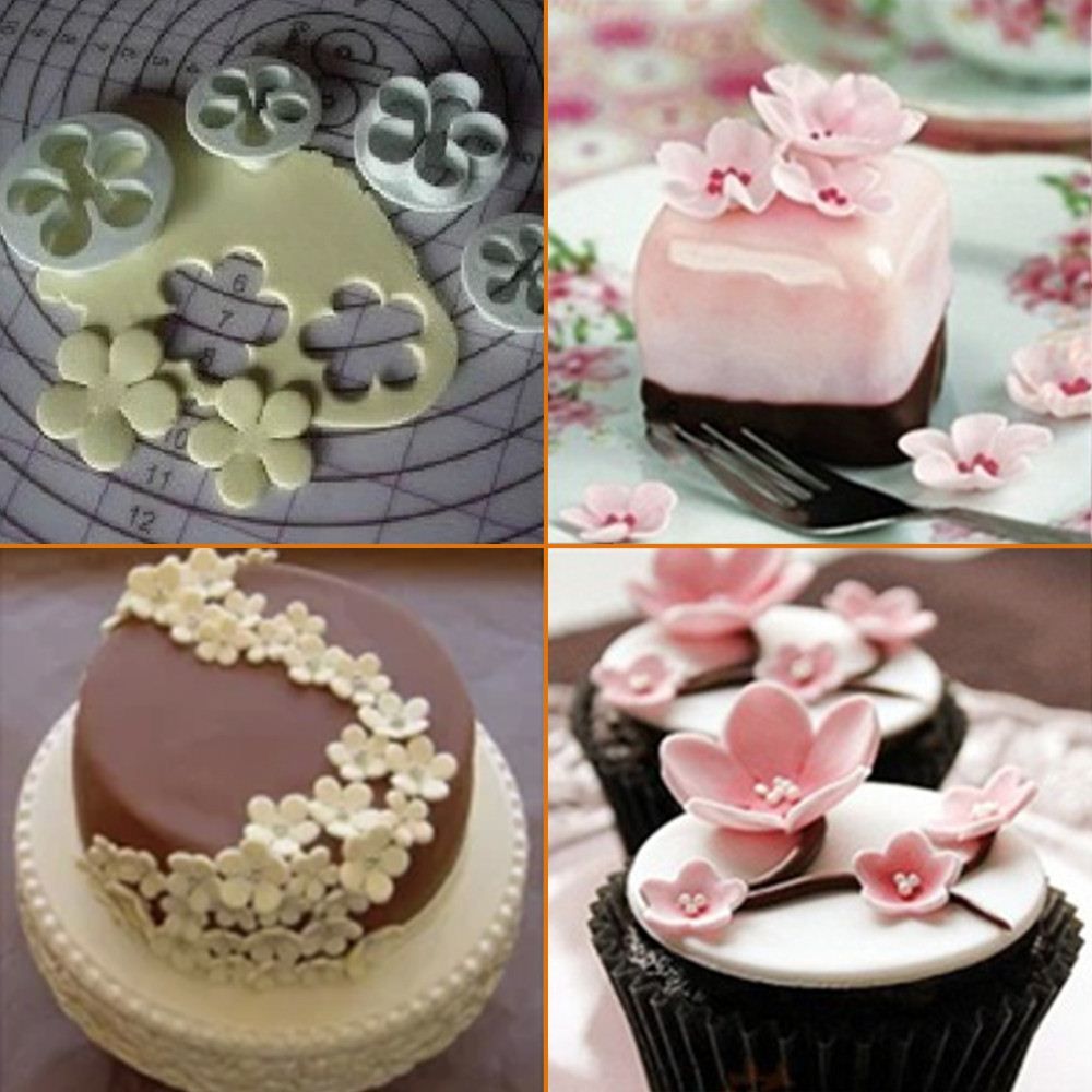 4Pcs Set Rose Flower Cake Decorating Tools Cupcake Kitchen Fondant