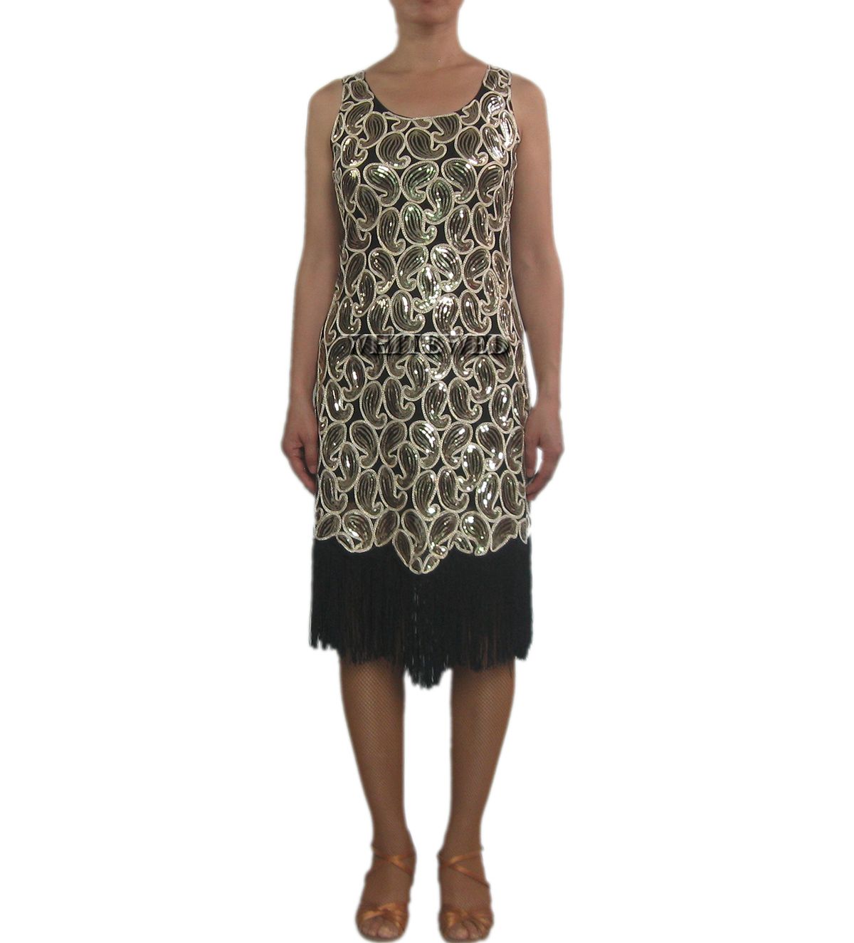 16s fringe kleid