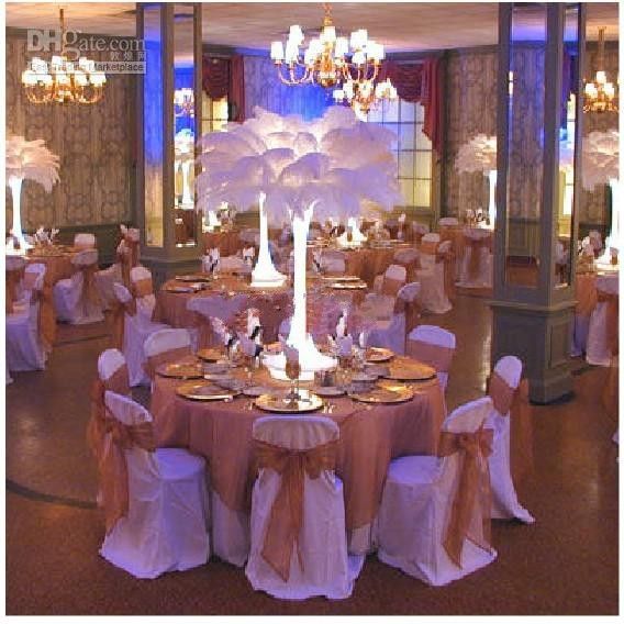Natural White Ostrich Feathers Plume Centerpiece For Wedding Party