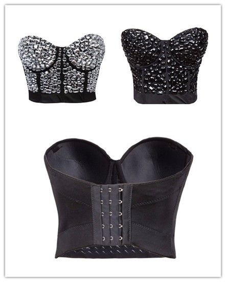 rhinestone corset bustier top