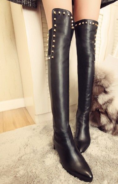 designer knee high leather boots