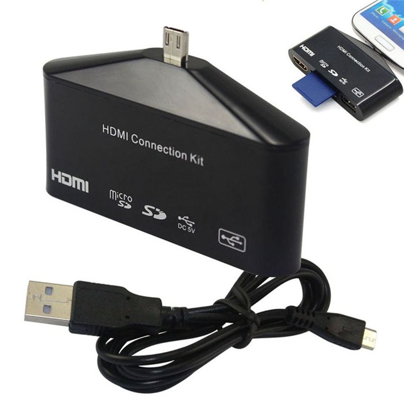 MHL To HDMI HDTV Adapter HDMI Connection Kit With Card Reader For Smart
