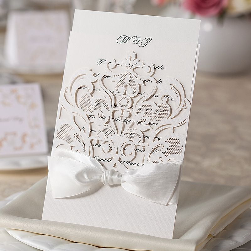 White Hollow Flora Special Wedding Invitation Cards With Blank Inner Sheet Envelopes And Seals Wedding Invitation Favors Party Invites Cards Wedding Invitation Card Sample Wedding Invitation Cards Templates From Smile Angel 1 34 Dhgate Com