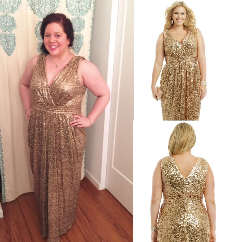 gold shimmer dress plus size