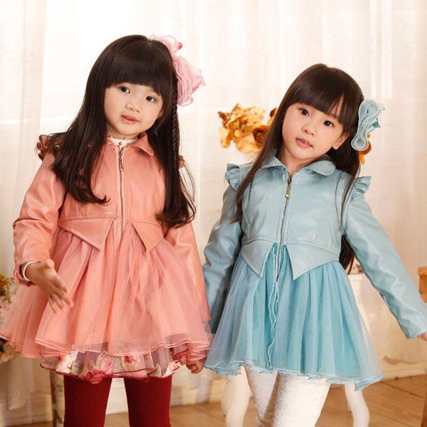 New Baby Girl Ruffles Outwear For Autumn Winter Children Thick New Baby Girl Ruffles Outwear For Autumn Winter Children Thick Leather Top Kid Korea Style Princess Coat Long Sleeve Jacket Clothing Coats