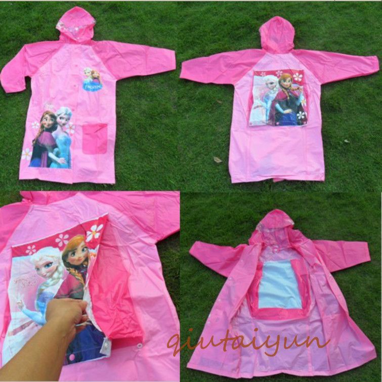 De feuilles Kinder Regenm/&auml;ntel Unisex Cartoon Kapuzen Regen M/&auml;ntel mit Taschen Baby Dino Regenjacke