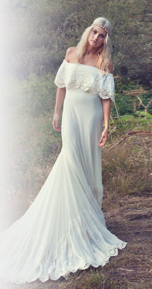off white casual wedding dresses