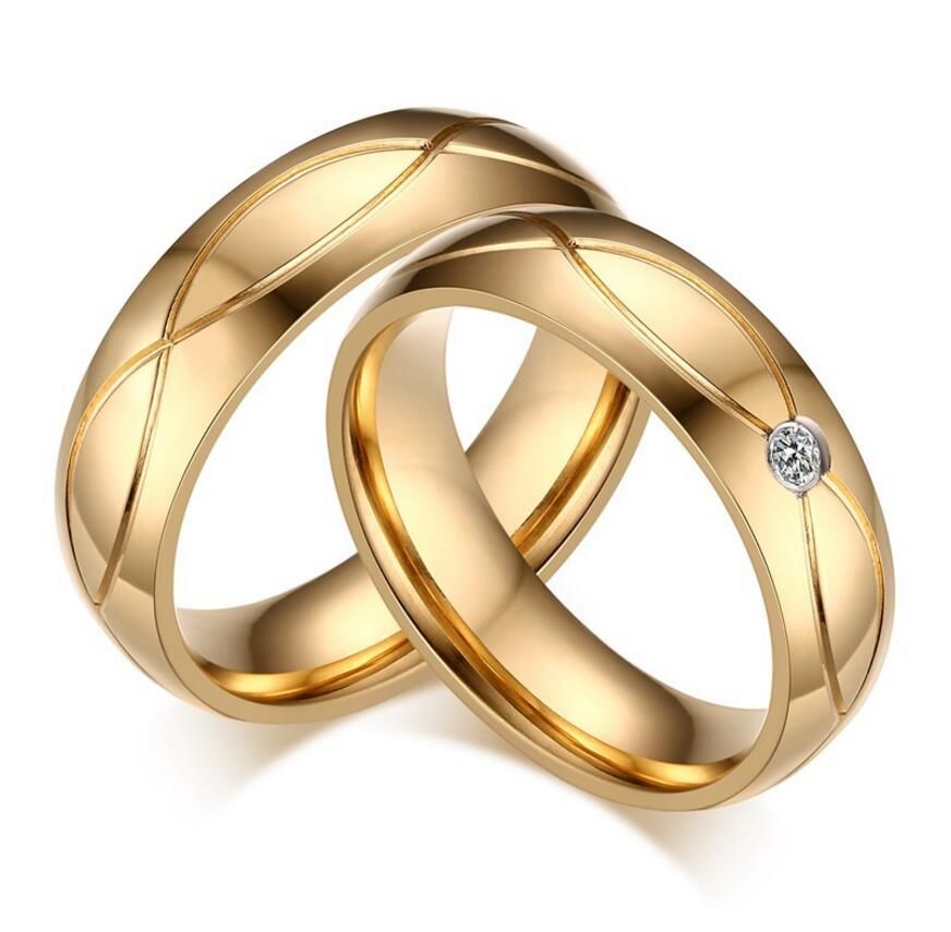 Grosshandel Kostenlose Gravur 5mm Edelstahl Gold Ehering Sein Und Ihr Paar Ringe Engagement Versprechen Ringe Von Visonjewelry 5 25 Auf De Dhgate Com Dhgate
