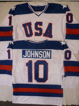 Hockey Jersey,#10 MARK JOHNSON 1980 USA 