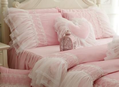 Pastoral Style Super Soft Coral Bedding Sets Lanny Princess Full