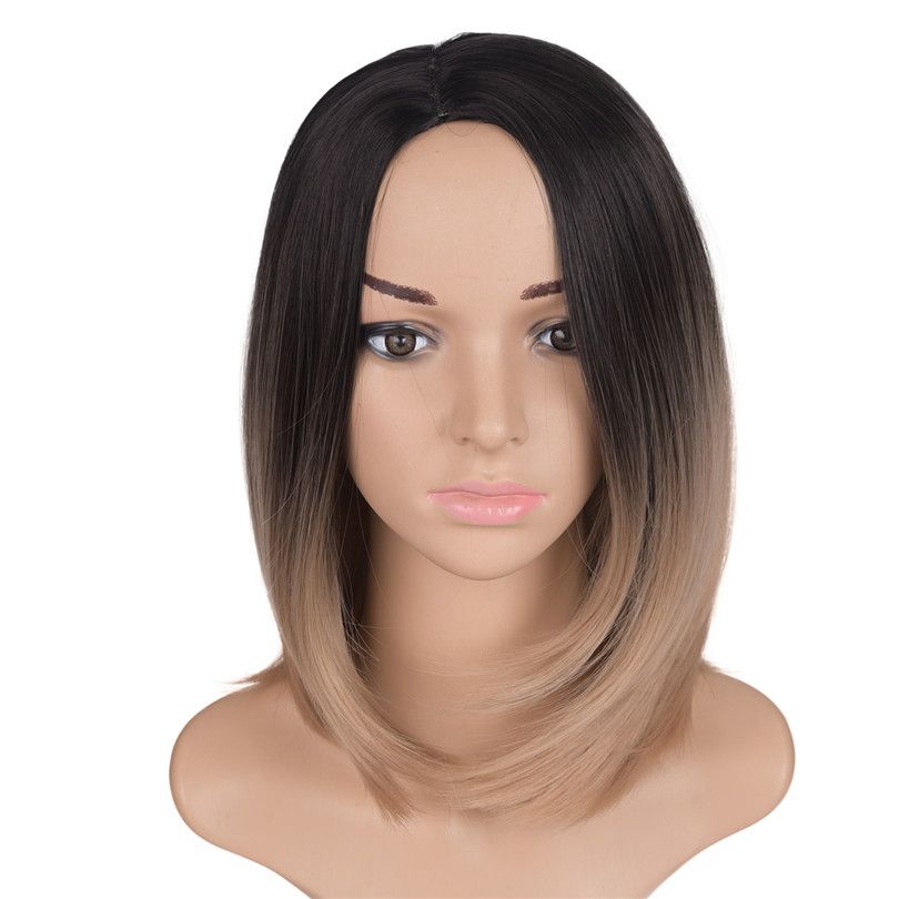 Mtmei Hair Ombre Bobo Wigs 10inch 160g Synthetic Green Purple