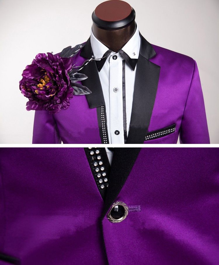 purple and gold suit jacket