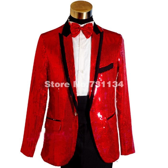 red sparkly suit jacket