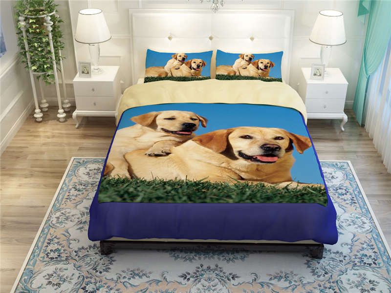 2018 golden labrador retriever dogs print bedding set for adult home labrador bed sheets