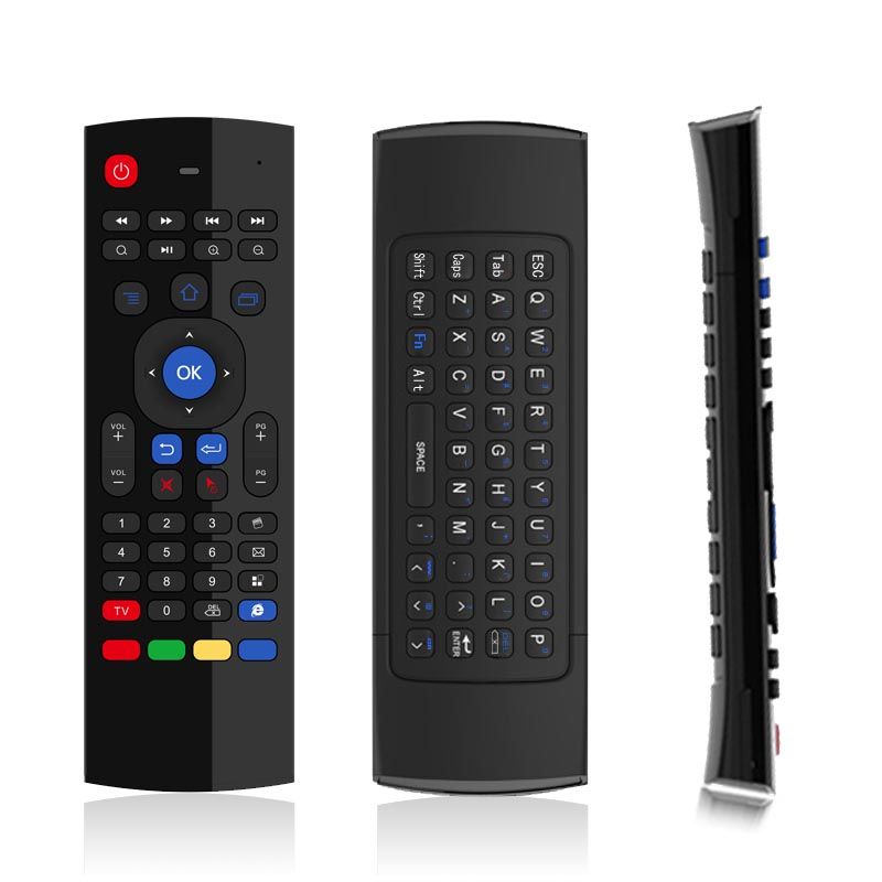 Color: MX3 Backlit Voice Calvas 2.4GHz MX3 Wireless Keyboard Fly Air Mouse QWERTY GYRO Sensing Remote IR Learning voice microphone for Android TV box 