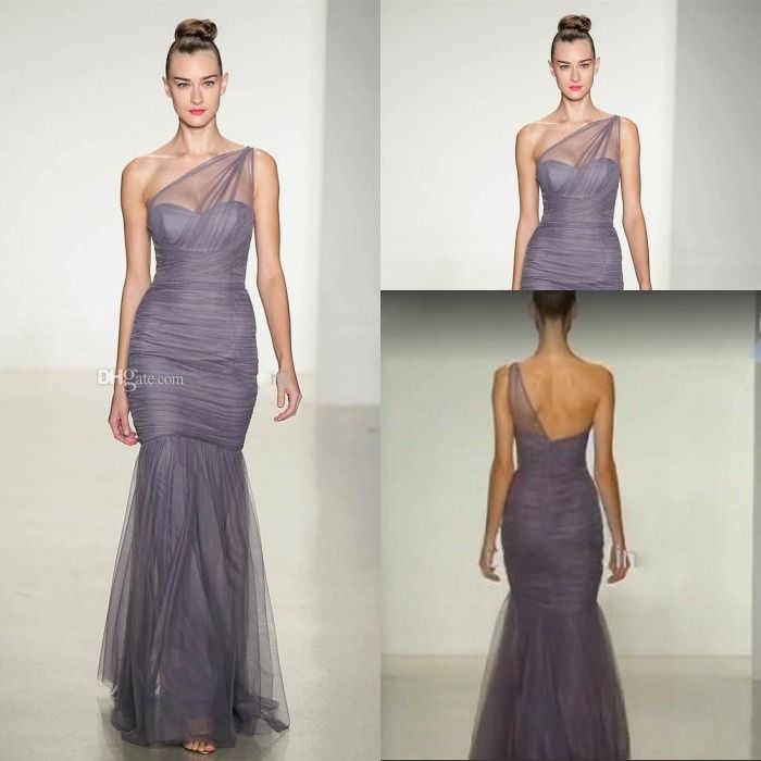 one shoulder sheer dress