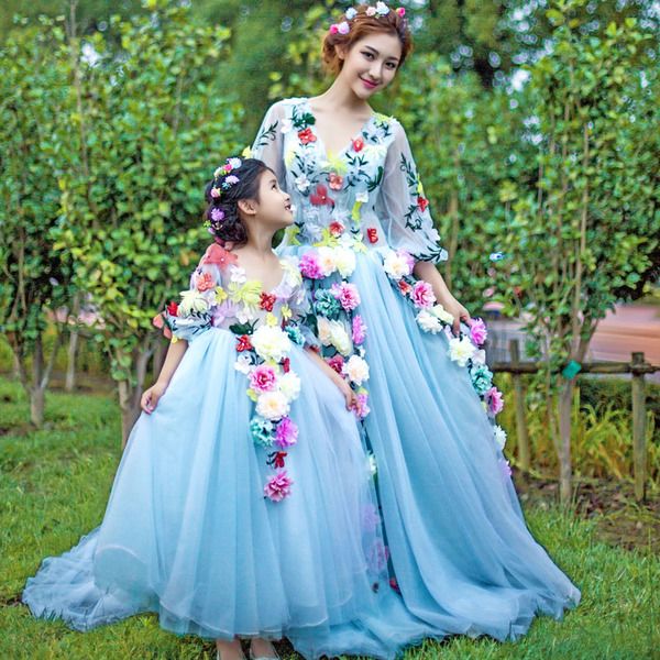two pieces dresses real image cute flower girls dresses multi color