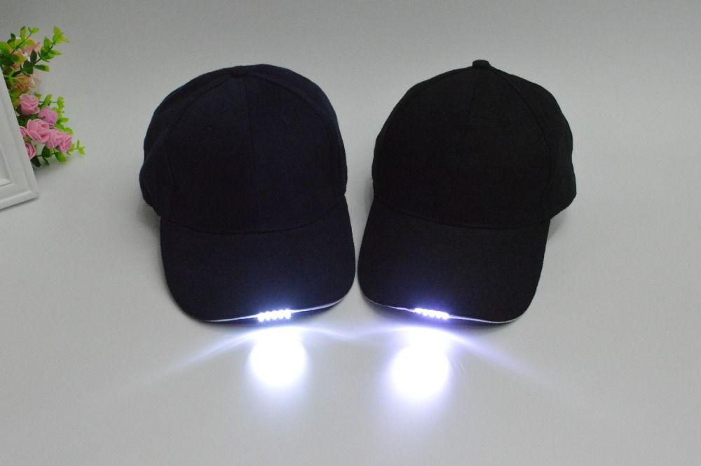 ball cap with led light in brim