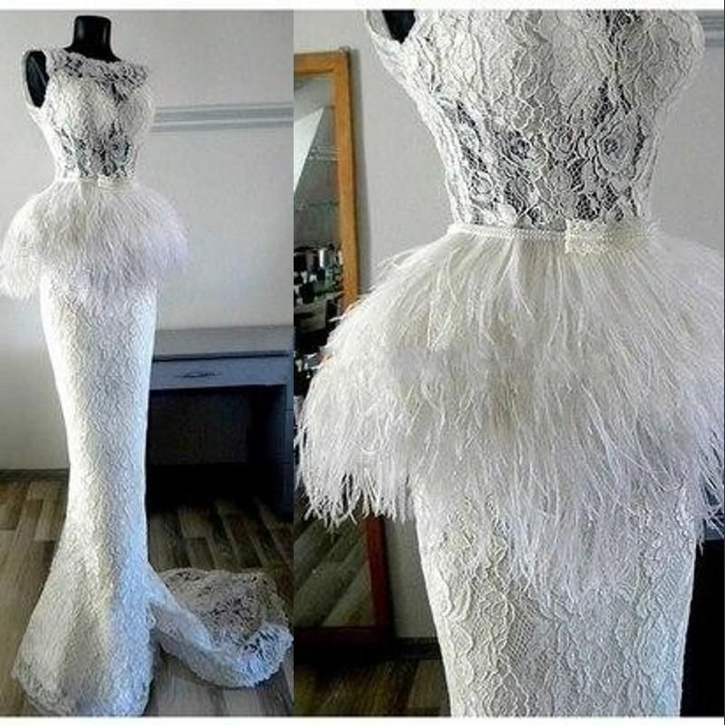 feather and lace bridal