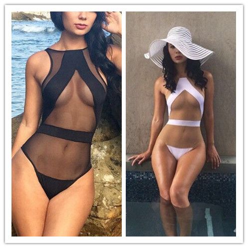 black and white one piece bathing suit