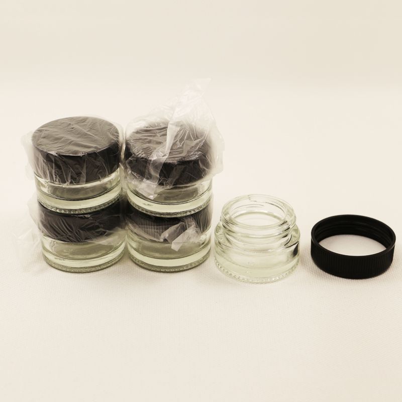 Clear Color 5ml Glass Jar Tempered Glass Storage Jars Dab Wax Jar
