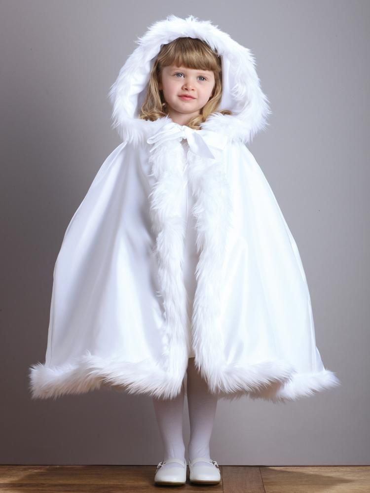 Baby Girls Faux Fur Shrug Princess Wedding Party Cape Cute Warm Bolero Jacket 