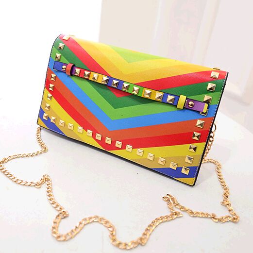 rainbow clutch purse