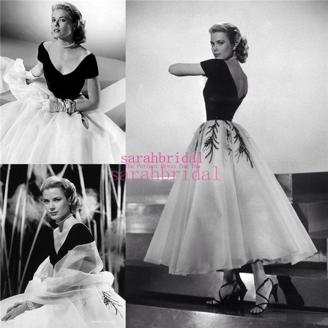 Grace Kelly 1950s Classic Evening Dresses For 2019 Sale Cheap Tea Length Princess Style Arabic Dubai Off Shoulder Prom Party Gowns Pink Evening Dress