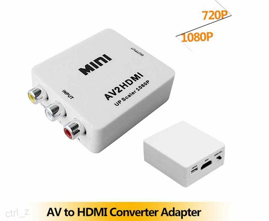 Mini Composite AV CVBS 3RCA zu HDMI Video Converter Adapter 720p 1080p White