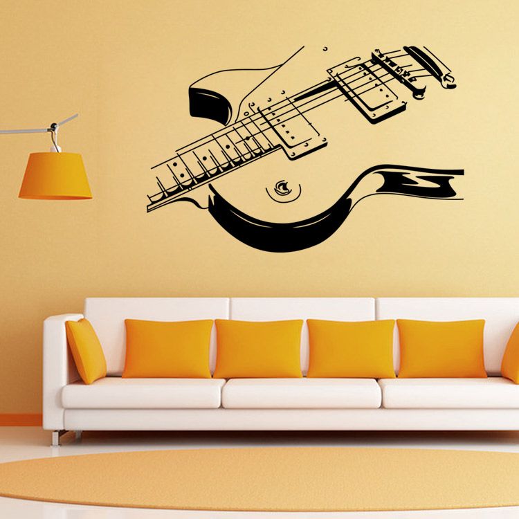 Art Guitar Wall Decal Sticker Decoration Musical Instruments Wall Art Mural Stickers Hanging Poster Graphic Sticker From Magicforwall 9 03 Dhgate Com