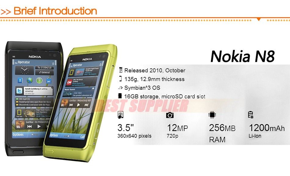 satin al yenilenmis orijinal n8cep telefonu 3 5 kapasitif dokunmatik ekran kamera 12mp 3g unlockedn8 cep telefonu tl432 18 tr dhgate com